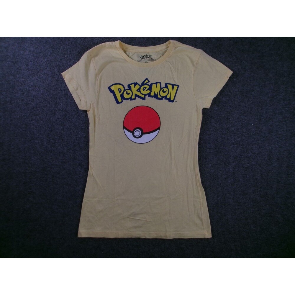 Pokemon Top Women XL Yellow Pokeball Casual Day Basic Everyday